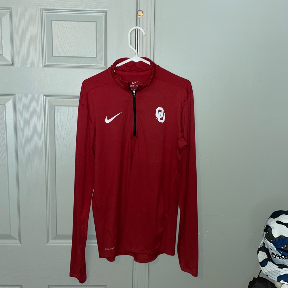 Oklahoma Sooners sideline 1/4 zip lightweight drift pullover medium